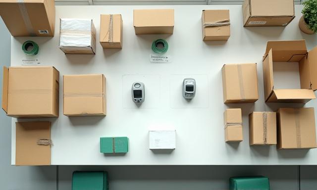 E-commerce packaging and shipping station