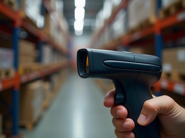 Warehouse staff performing digital inventory tracking